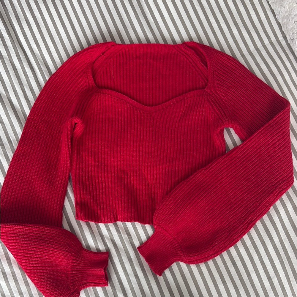 Cider Vibrant Red Knit Sweater